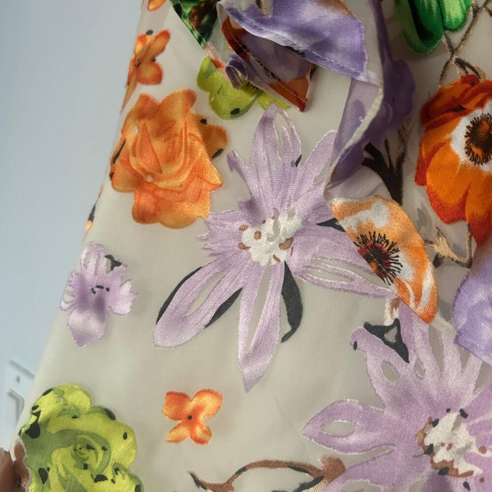 $385 Alice + Olivia Floral Silk Lined  Tank Top S - Picture 5 of 6